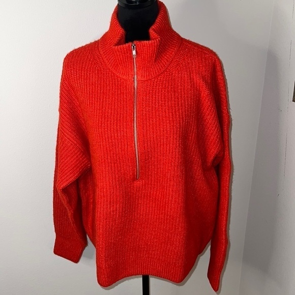 Vince Camuto crossfire ribbed half zipper mock neck sweater Sz XL new - Picture 1 of 9